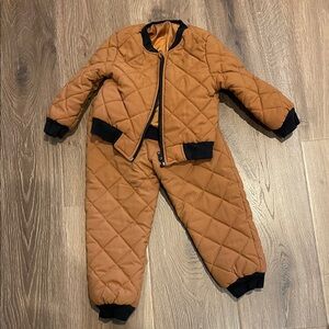 SHEIN Brown and Black Kids Matching Set